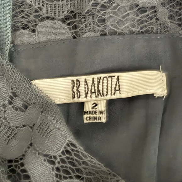 BB Dakota When the Night Comes Lace Dress in Smoke Gray - Picture 9 of 11